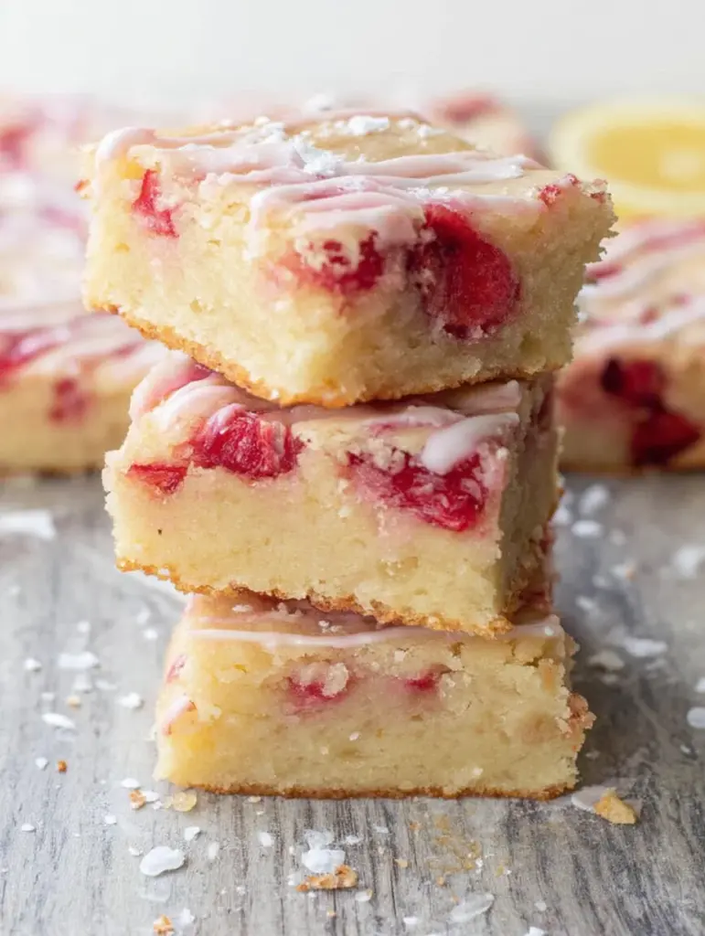 Strawberry Lemon Blondies
