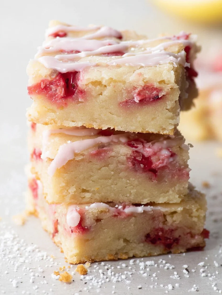 Strawberry Lemon Blondies