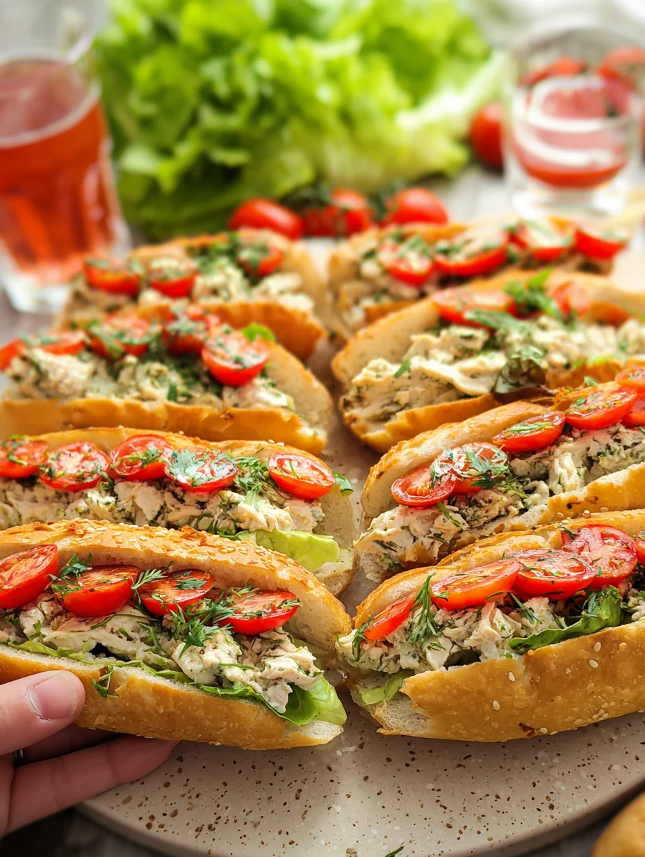 Tomatenbroodjes met kipsalade