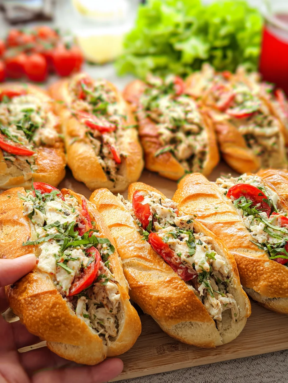 Tomatenbroodjes met kipsalade