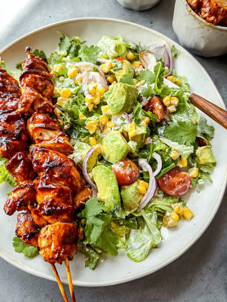 BBQ Chicken Skewer Salad