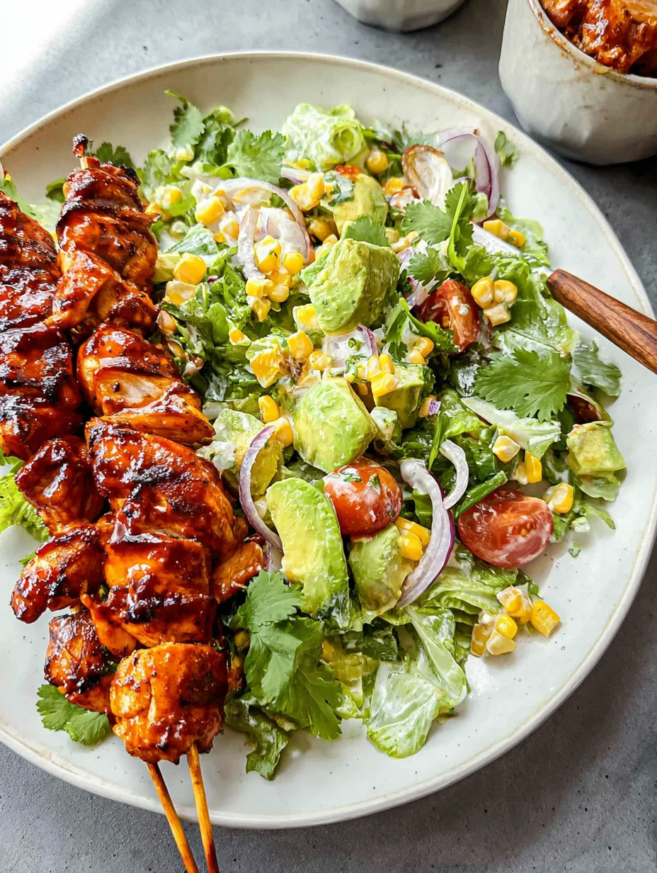 BBQ Chicken Skewer Salad