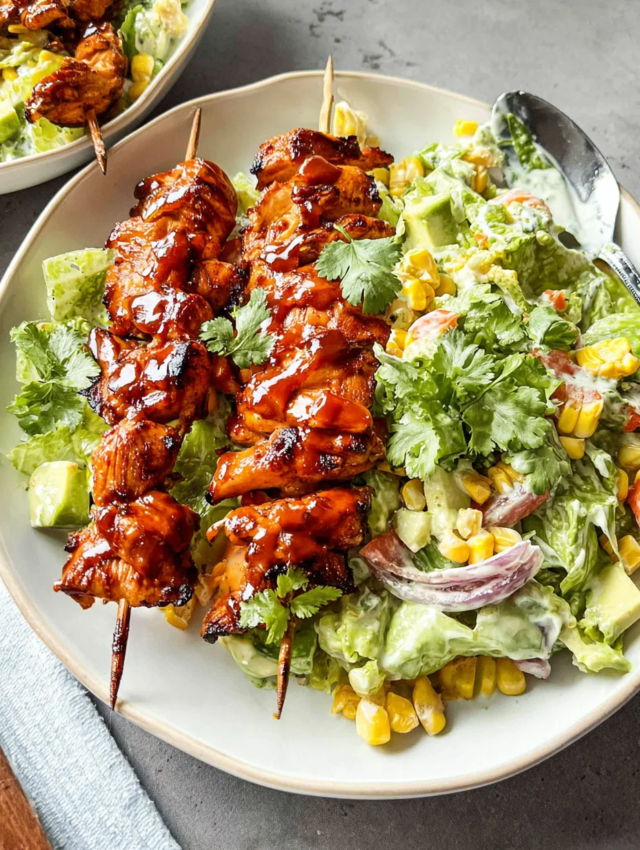 BBQ Chicken Skewer Salad