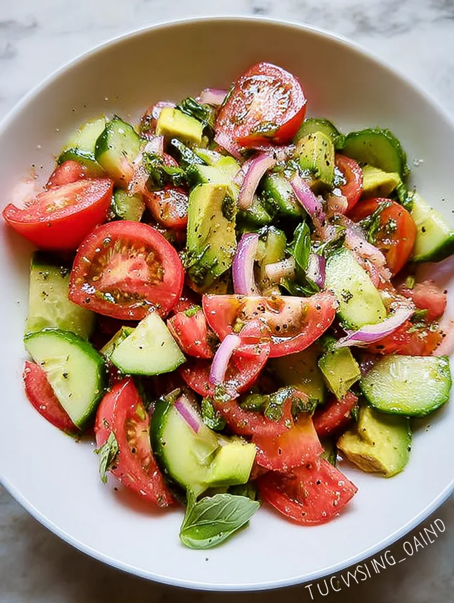 Cucumber Tomato Avocado Salad
