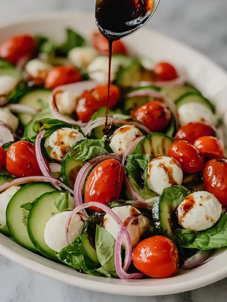 Fresh Cucumber Caprese Salad