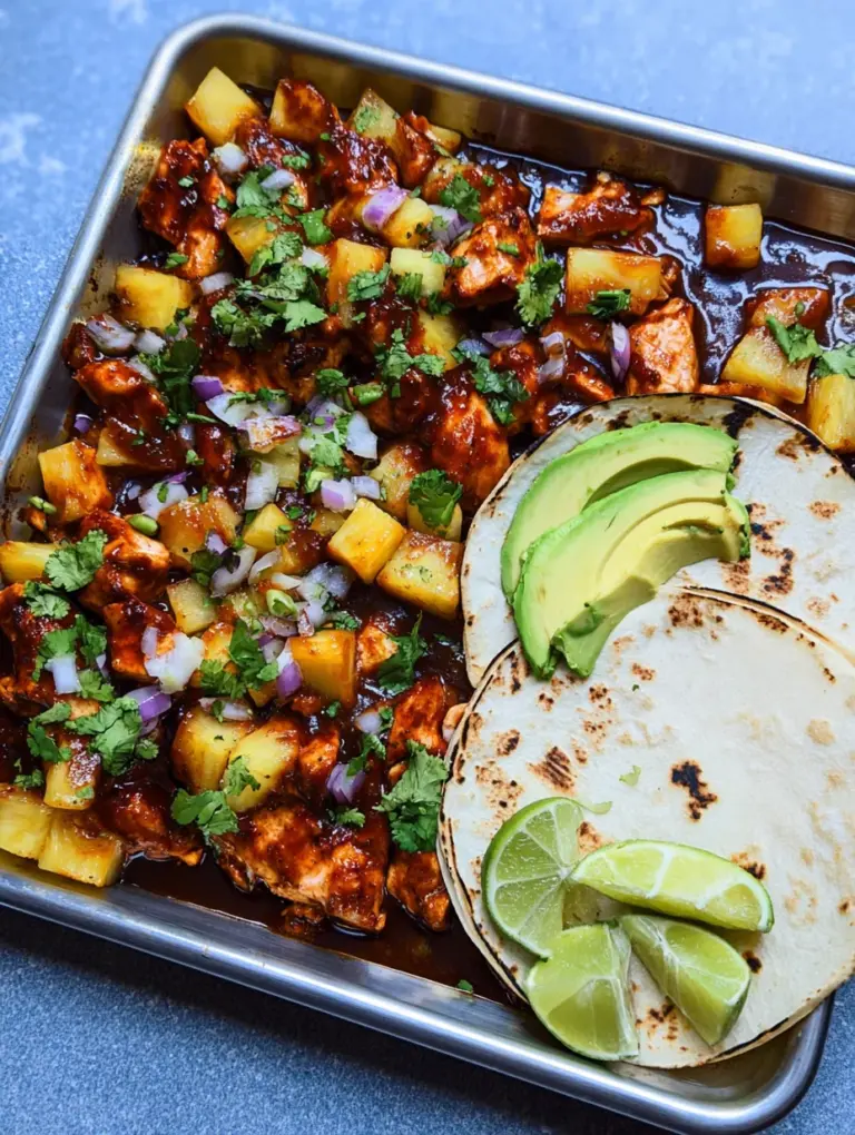 One Pan Chicken & Pineapple Tacos