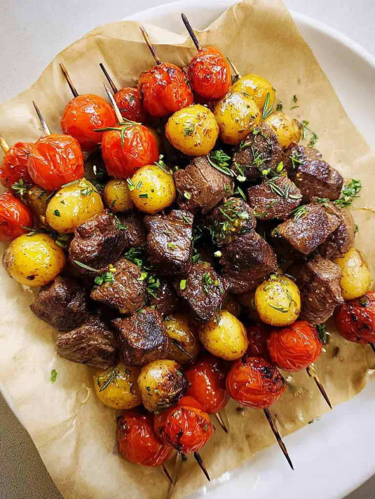 Rosemary Garlic Steak Kebabs