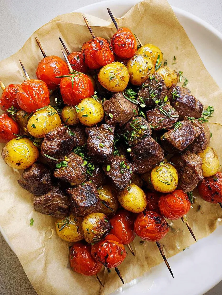 Rosemary Garlic Steak Kebabs