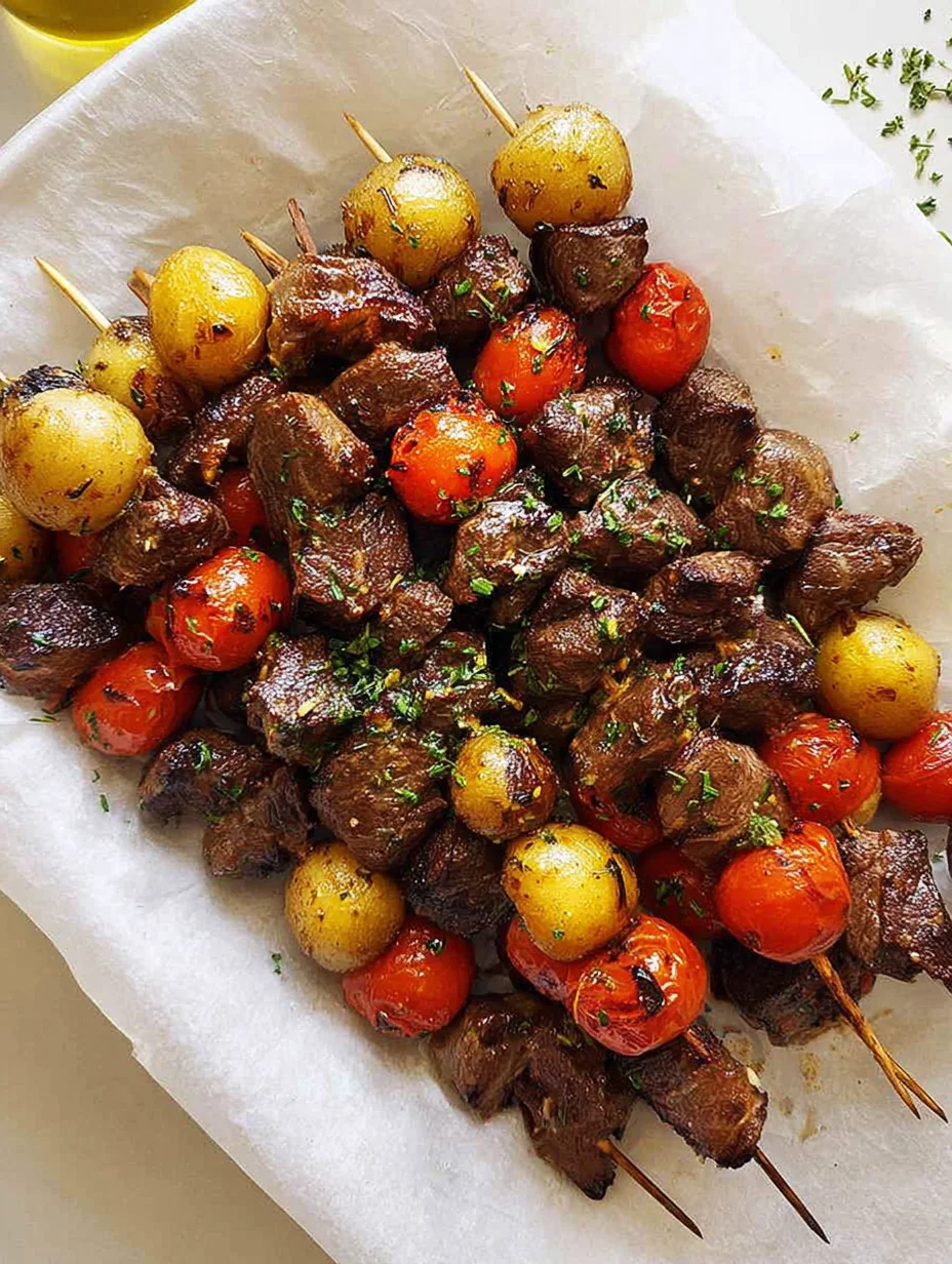 Rosemary Garlic Steak Kebabs