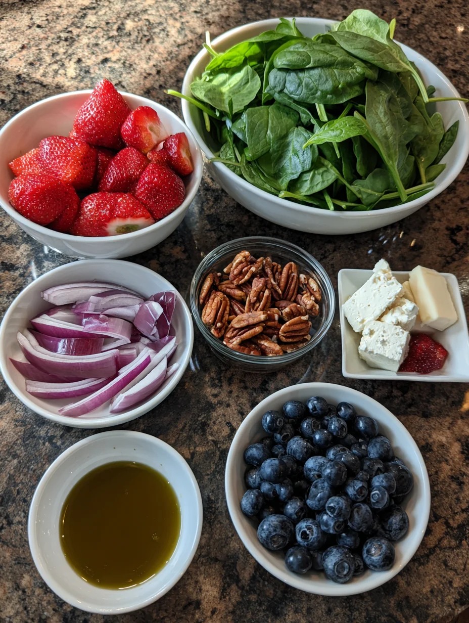 Spinach Strawberry Salad with Feta Cheese