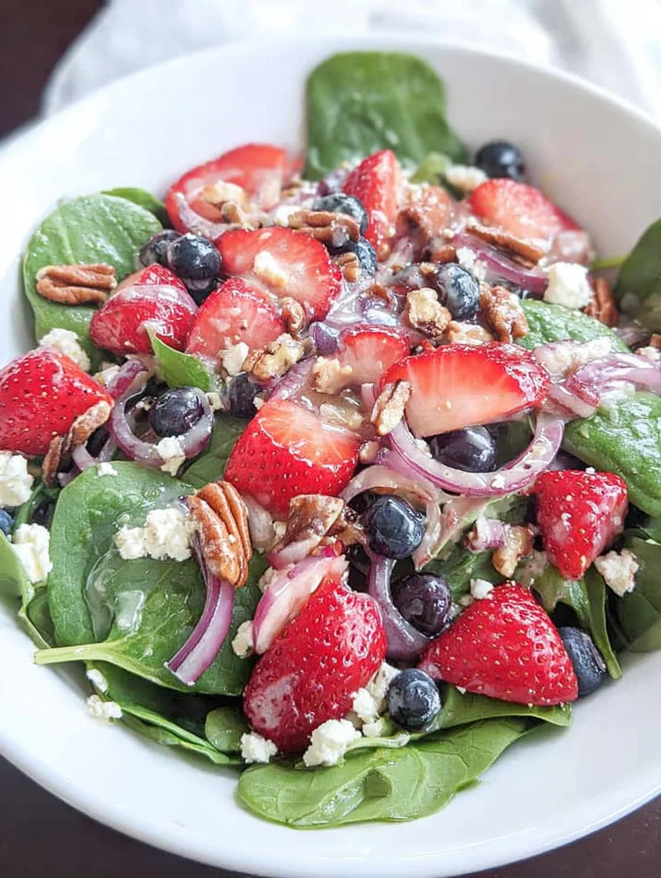 Spinach Strawberry Salad with Feta Cheese