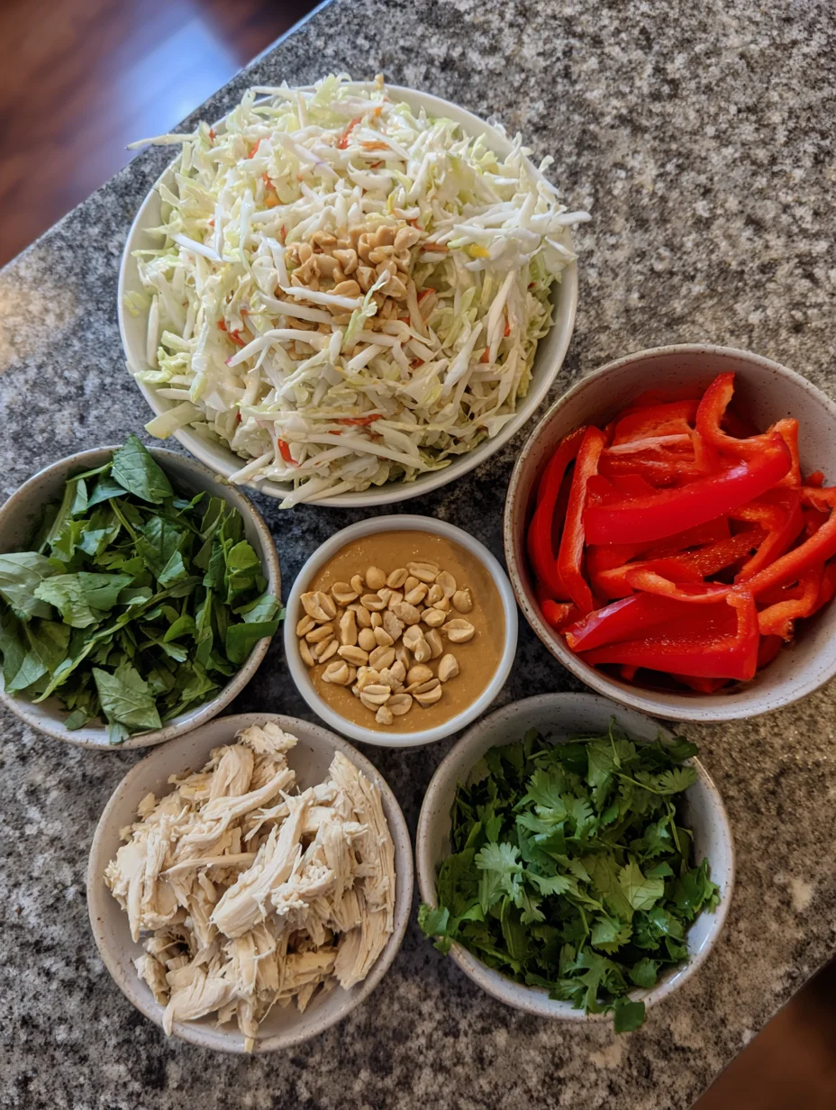 Thai Chicken Salad with Peanut Dressing
