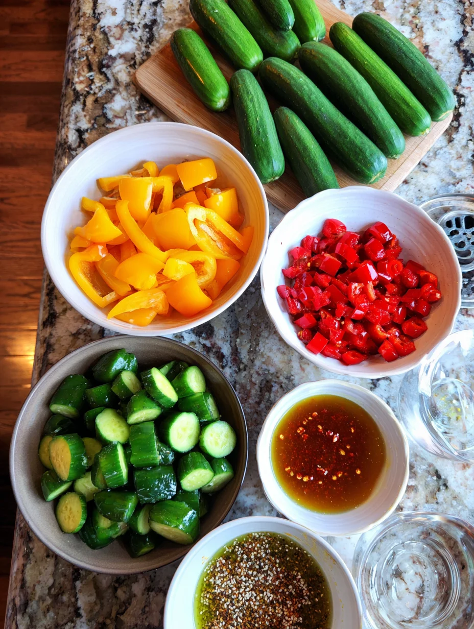 Viral TikTok Cucumber Bell Pepper Salad